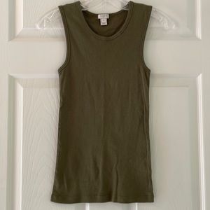 J. Crew olive green tank top (xs).
